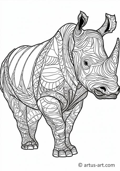 Page de coloriage de rhinocéros